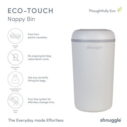 Changing Essentials Kit: Shnuggle Changing Mat + Diaper Pail + Better Bag Liners (90 Day Supply)