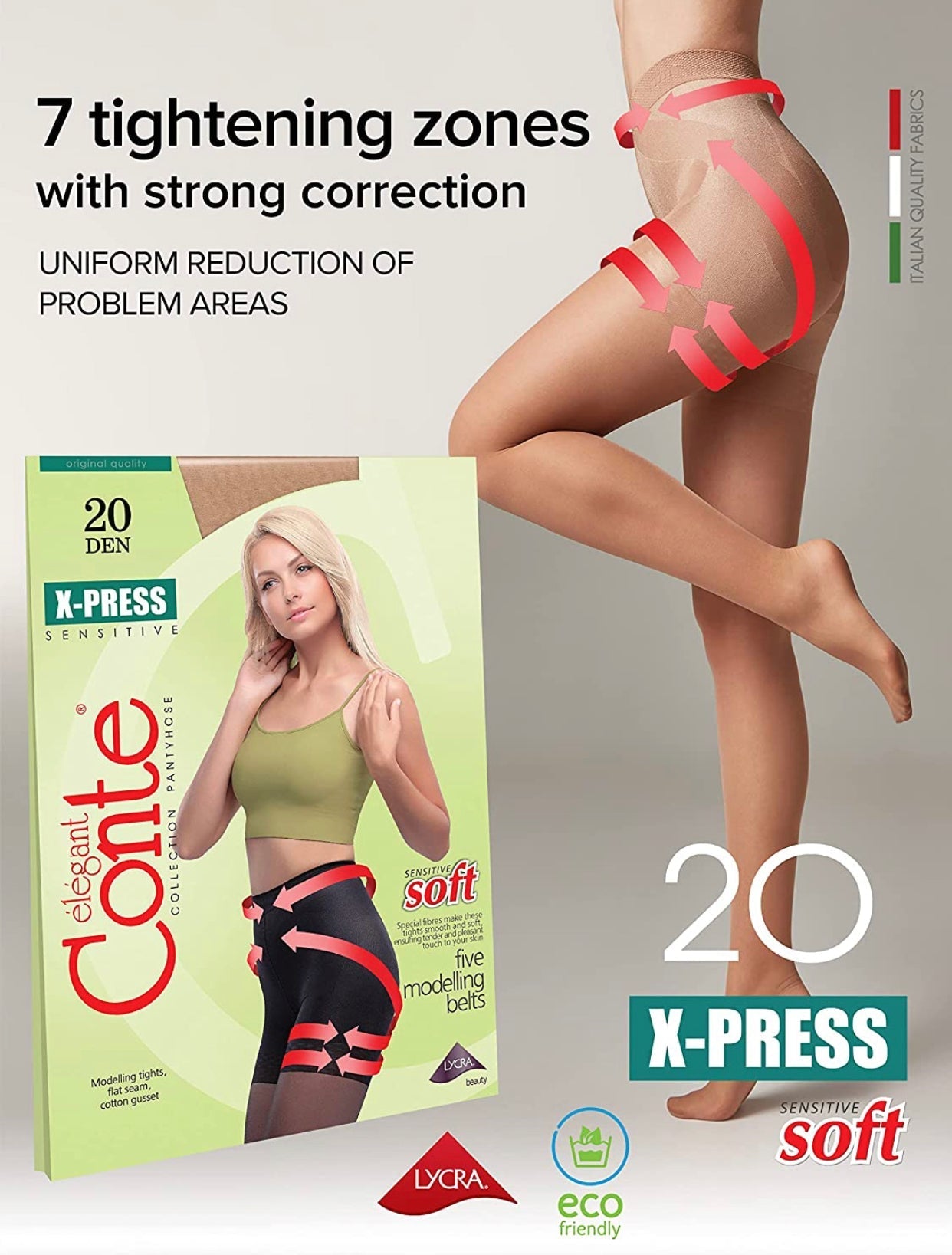 Conte X-Press Soft 20 Den - 5 Modelling Belts Control Top Women's Tights (8С-66СП)