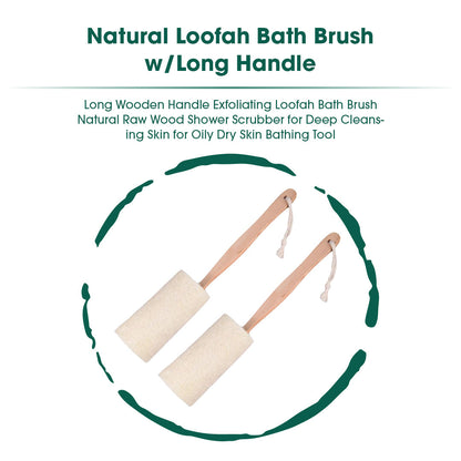 Natural Loofah Bath Brush w/Long Handle.