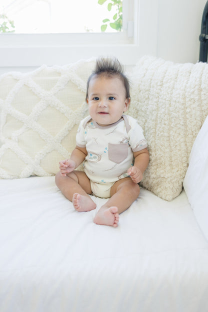 GOTS Certified Organic Cotton Short Sleeve Bodysuit - Quail Nest