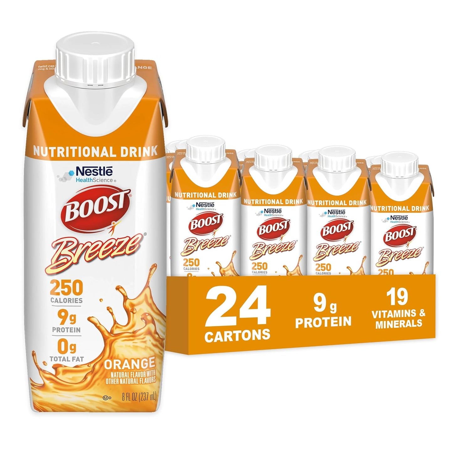 Nestle Boost Breeze, Orange, 8 oz carton, CS/24