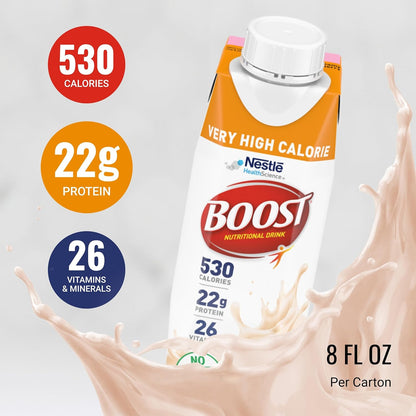 Nestle Boost Very High Calorie (VHC), Strawberry, 8 oz Carton, CS/24