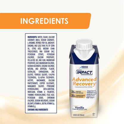 Nestle Impact Advanced Recovery Immunonutrition Drink, Vanilla, CS/10