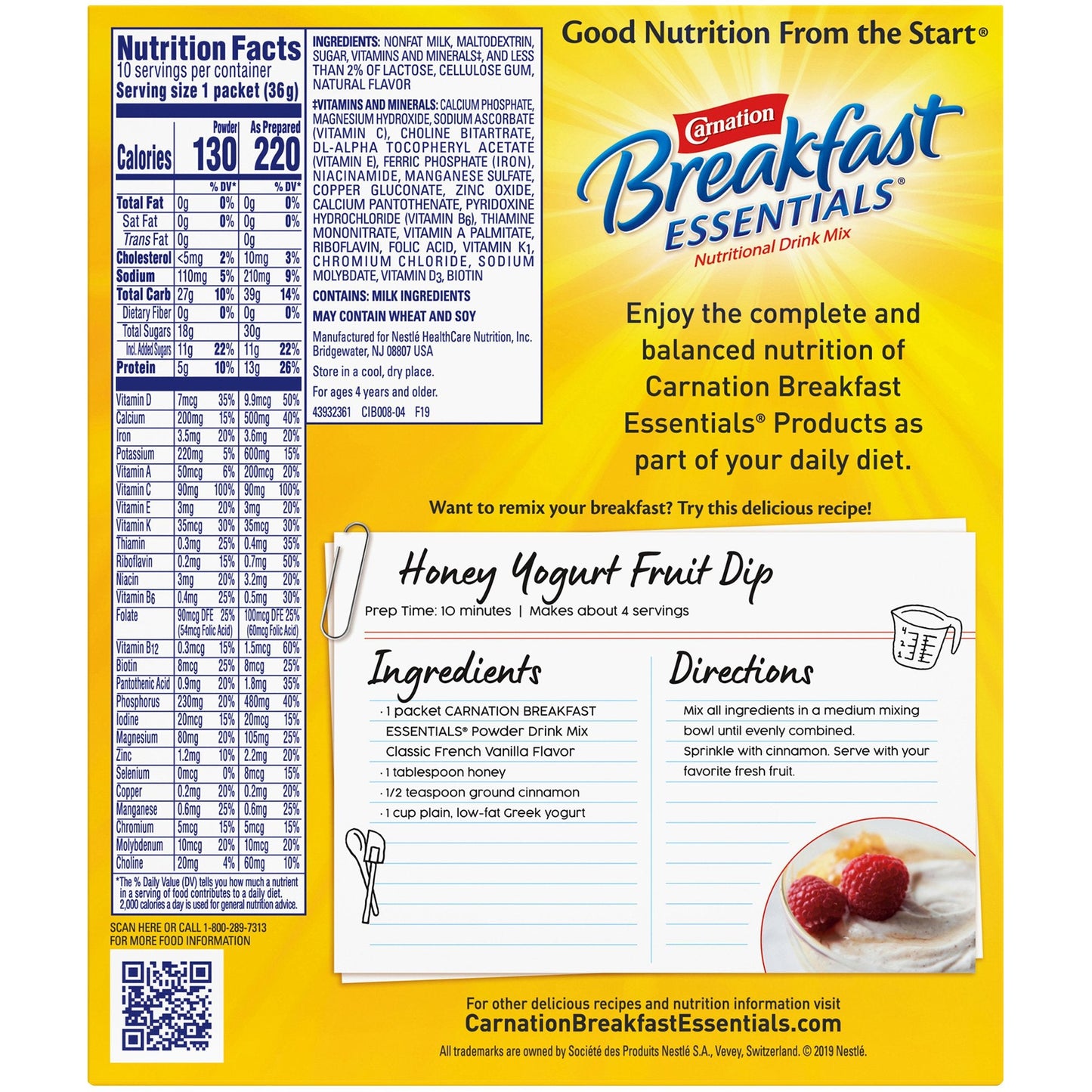 Carnation Breakfast Essentials Powder Drink Mix, French Vanilla