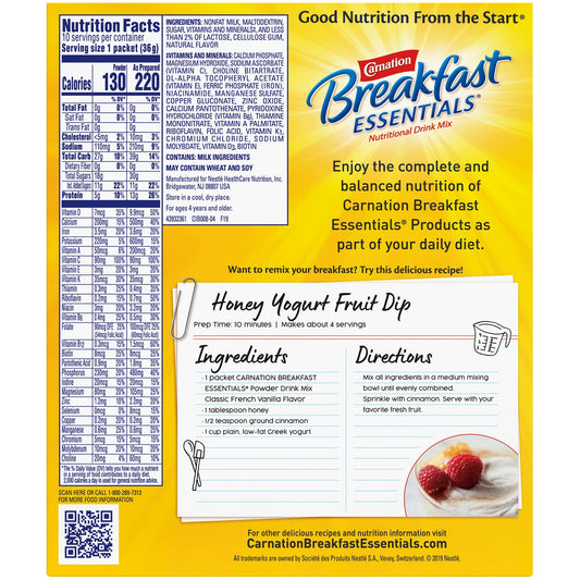 Carnation Breakfast Essentials Powder Drink Mix, French Vanilla