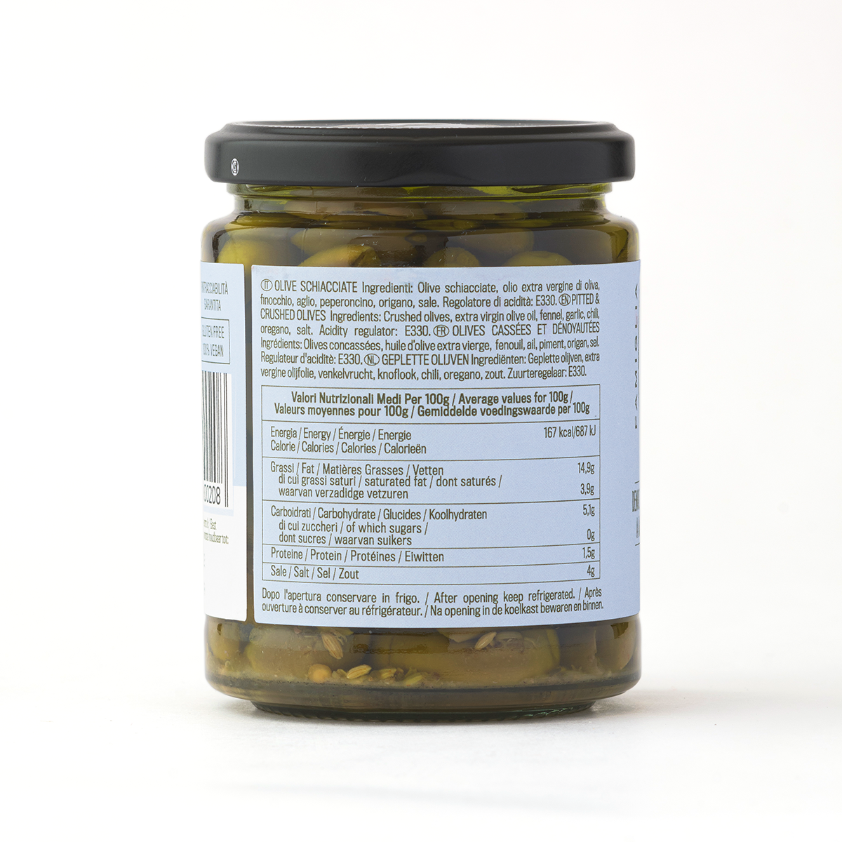 Famiglia Crispino Calabrian Crushed Olives — Italian Olive Antipasto in EVOO