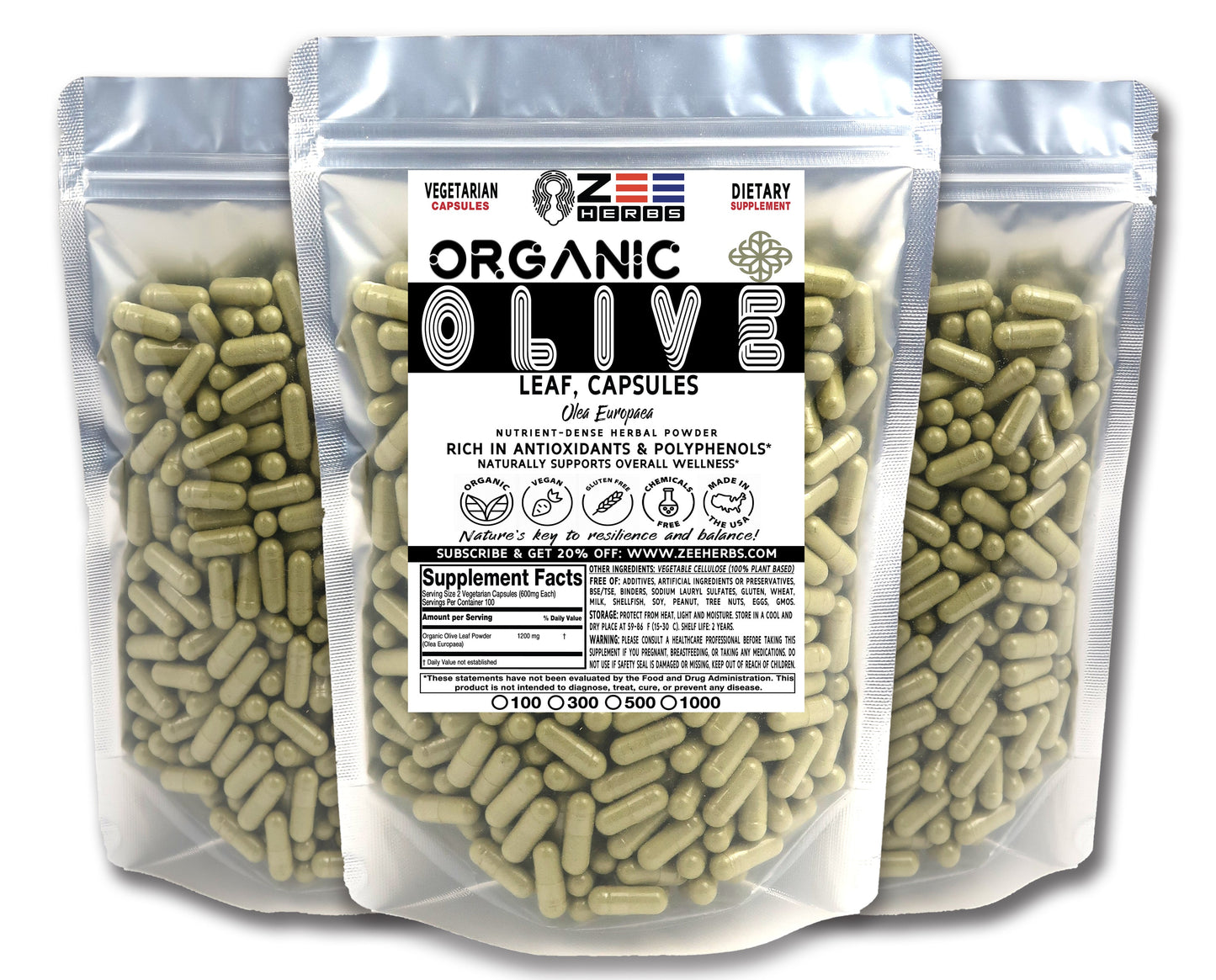 Olive Leaf Powder Capsules - Nature’s Mediterranean Secret