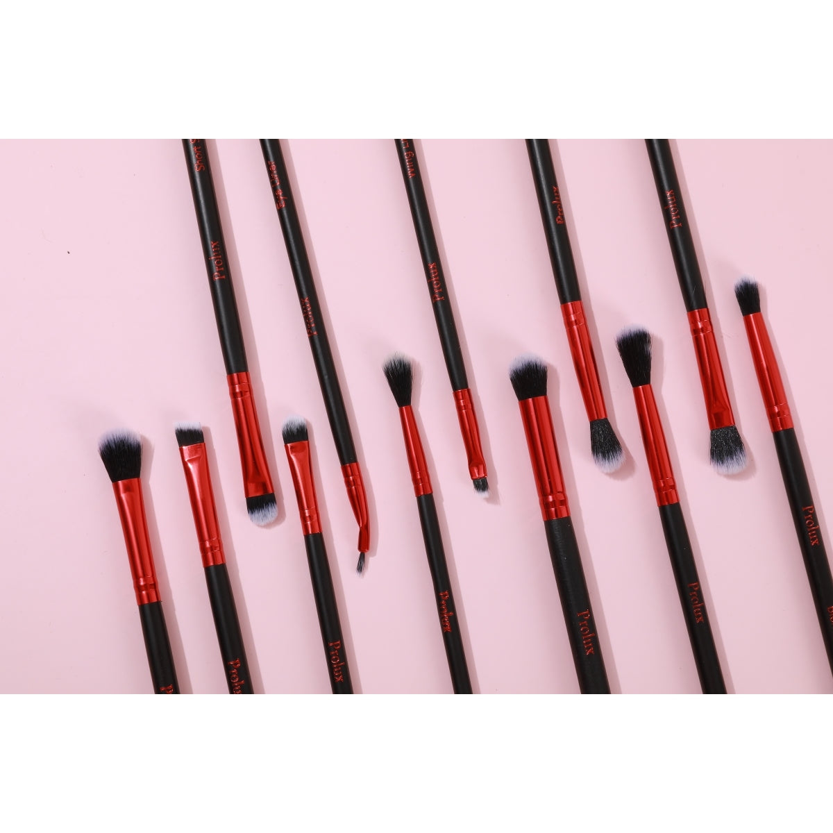 Deluxe Red Makeup Brush Set