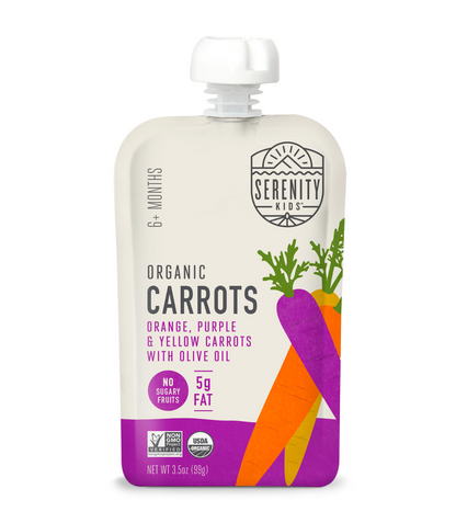 Serenity Kids Carrot Medley Pouch, Organic Baby Food, 3.5 oz, Pack of 6