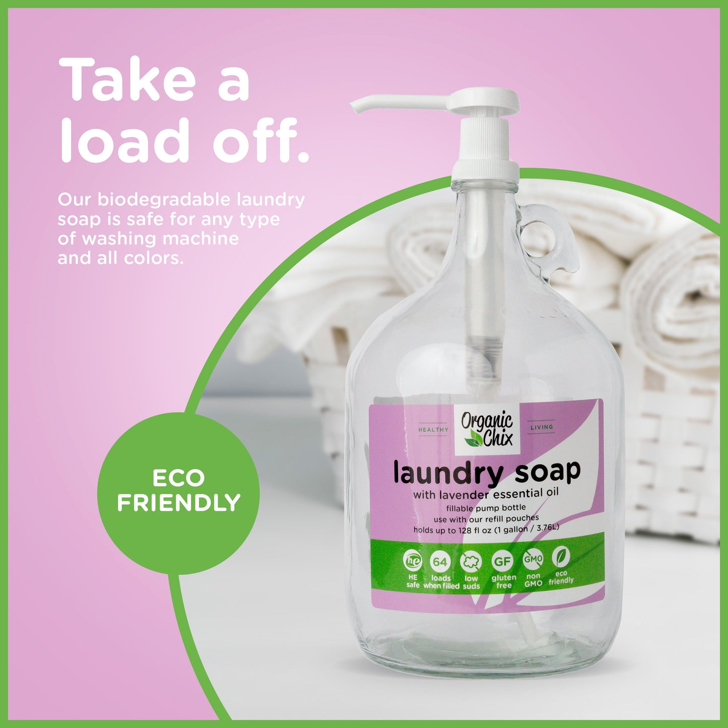 Natural Non-Toxic Laundry Soap - 96 oz Refill