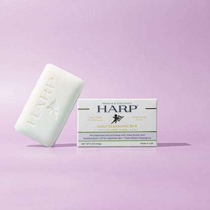 HARP pH-Balanced Body Wash Bar - Exceptionally Gentle For Dry or Sensitive Skin + Shea Butter-Borage oil- Meadowfoam | Non-Comedogenic | Soap-Free, Lye-Free. VANILLA LAVENDER FRAGRANCE. 5oz