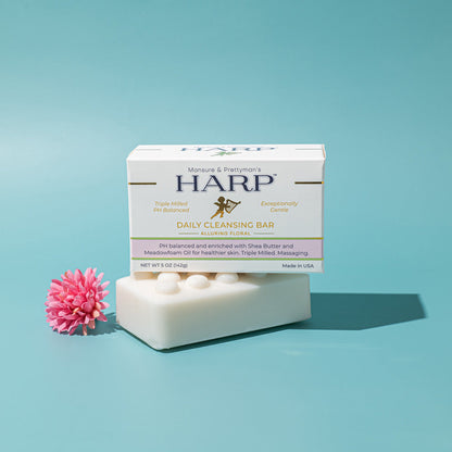 HARP pH-Balanced Body Wash Bar - Exceptionally Gentle For Dry or Sensitive Skin + Shea Butter-Borage oil- Meadowfoam | Non-Comedogenic | Soap-Free, Lye-Free. VANILLA LAVENDER FRAGRANCE. 5oz