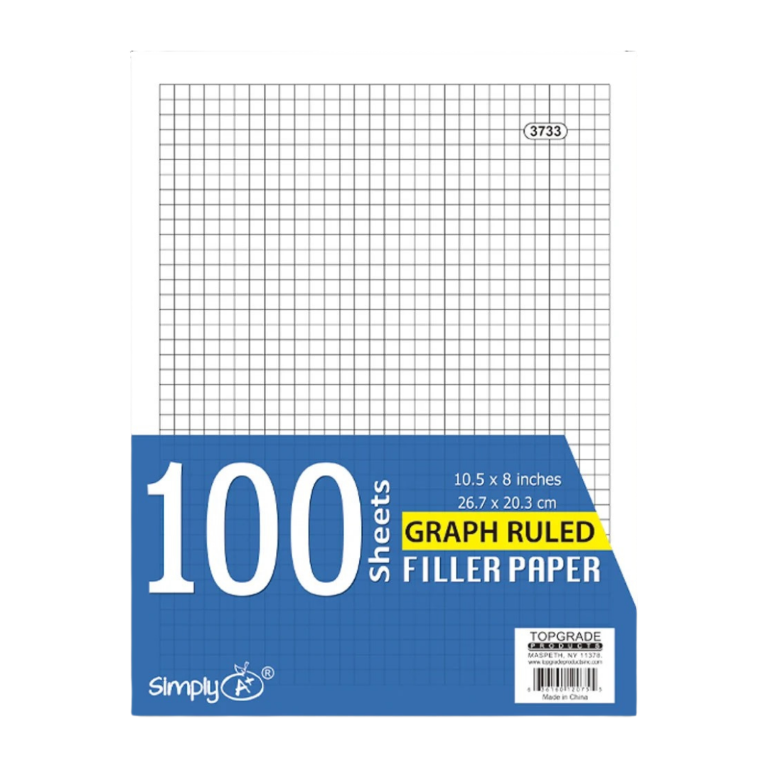 Simply Graph Ruled Filler Paper Pad (100 Sheets, 8.5″×11″)