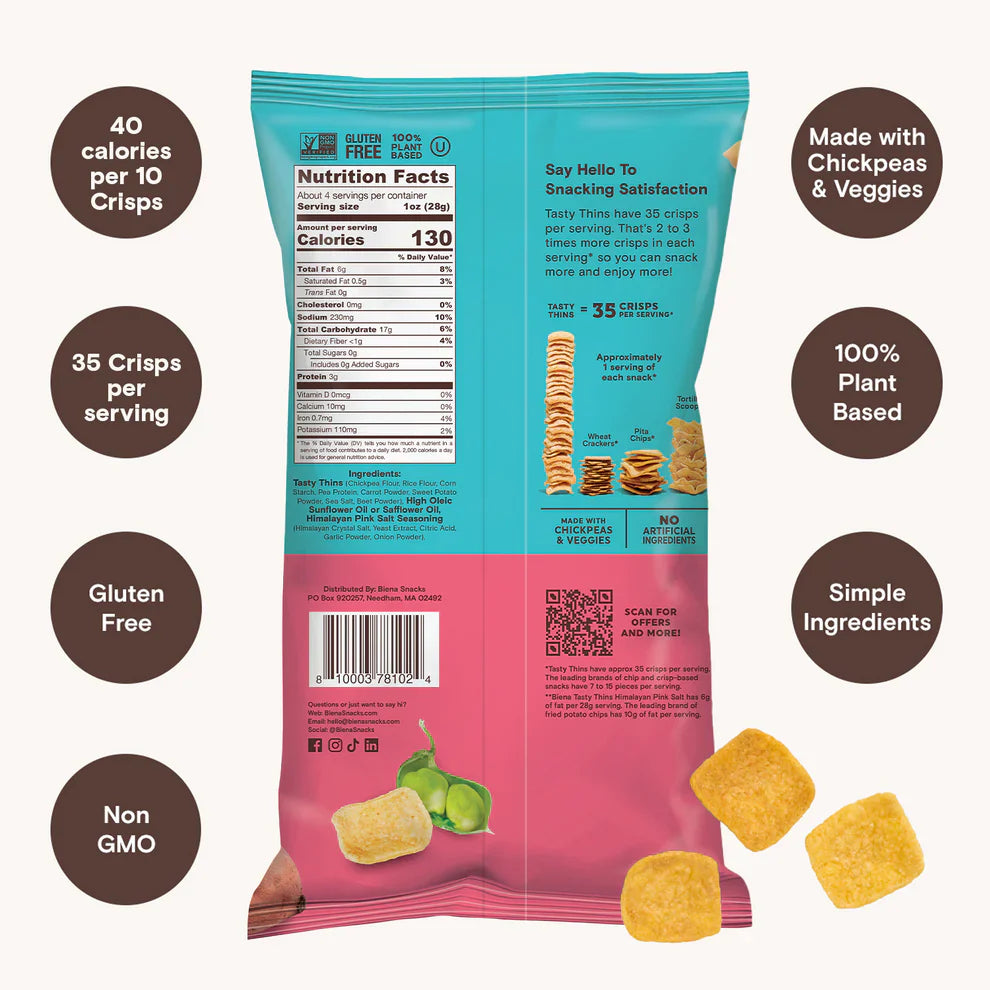 Biena Llc - Himalayan Pink Salt Tasty Thins- Case Of 12-4 Oz