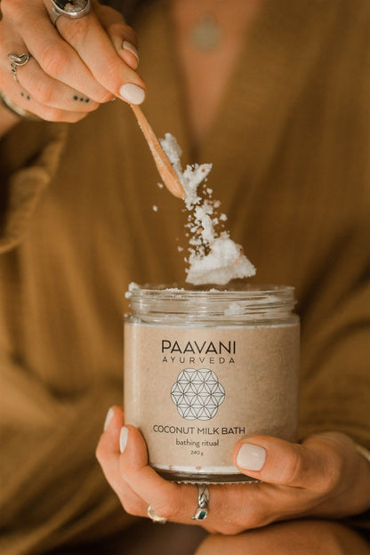Coconut Milk Bath | Ayurvedic Herbal Soaking Ritual for Skin & Spirit