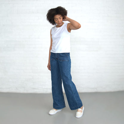 Palazzo - Light Wash Stretch
