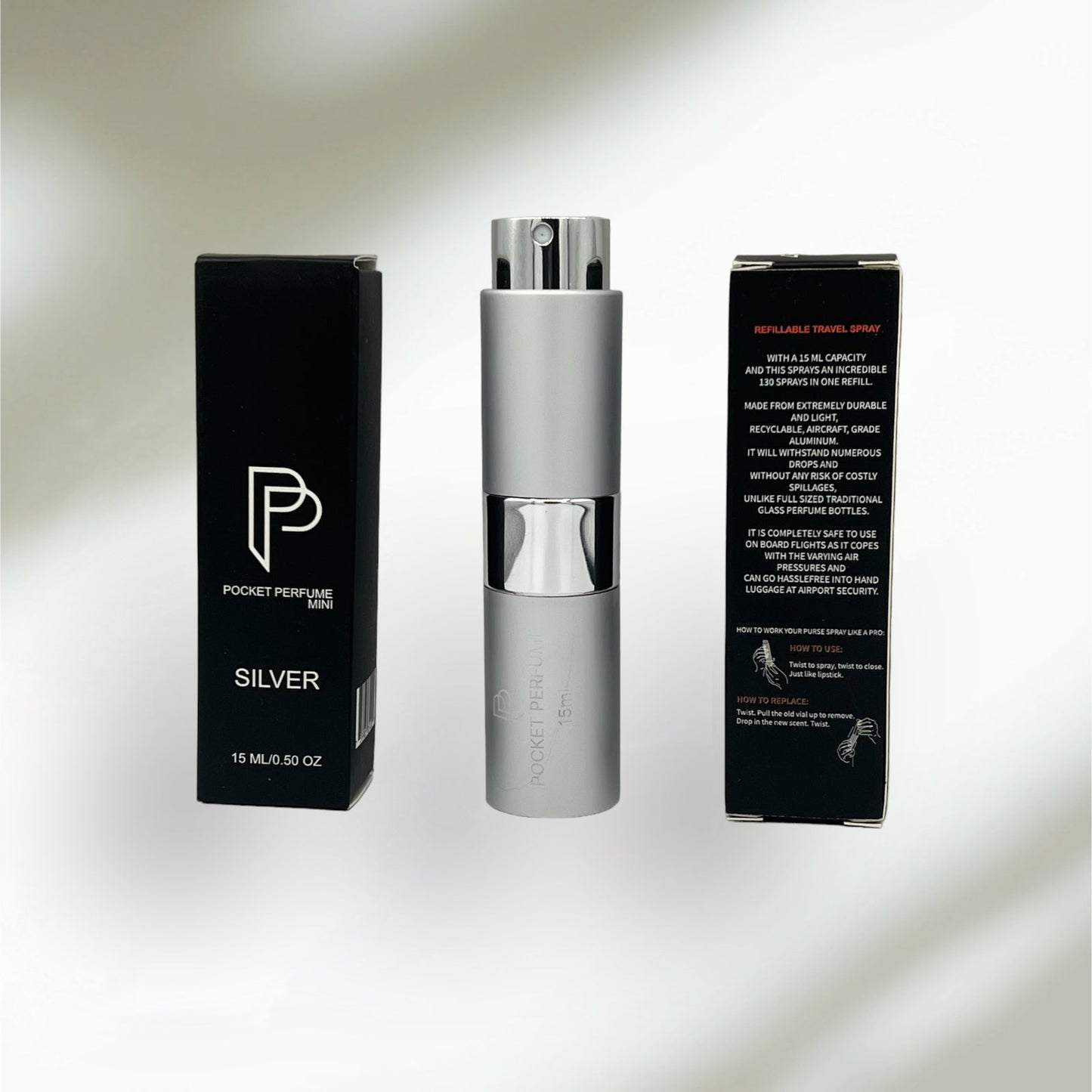TRAVEL ATOMIZER POCKET PERFUME MINI  0.5OZ/15ML