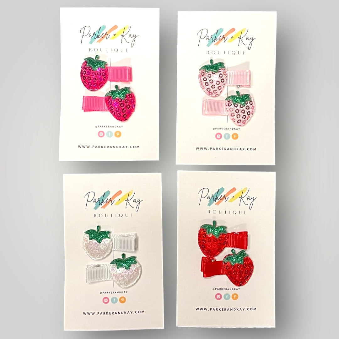 Strawberry Shimmer Clips