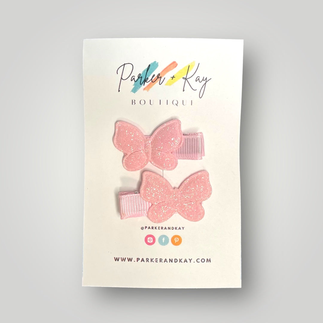 Shimmering Butterfly Hair Clips