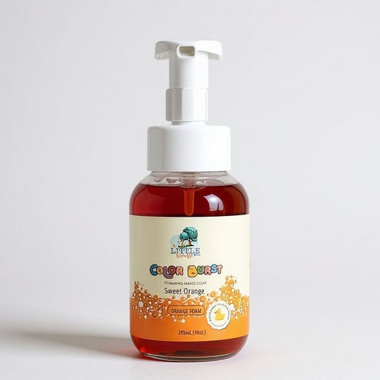 Non-toxic, Colorful Foaming Hand Soap for Kids. Orange Foam. Fragrance Sweet Orange.