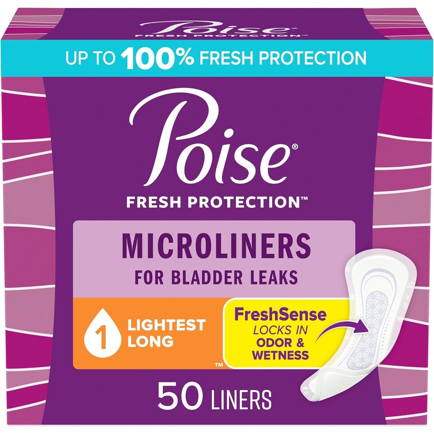 Poise Microliners, 1 Drop Lightest Absorbency, Long Length