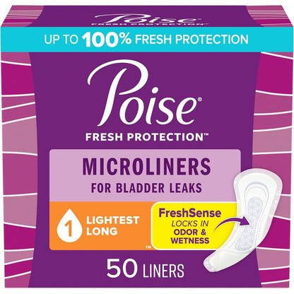 Poise Microliners, 1 Drop Lightest Absorbency, Long Length