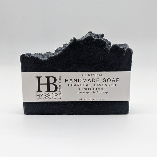 Bar Soap: Charcoal, Lavender + Patchouli