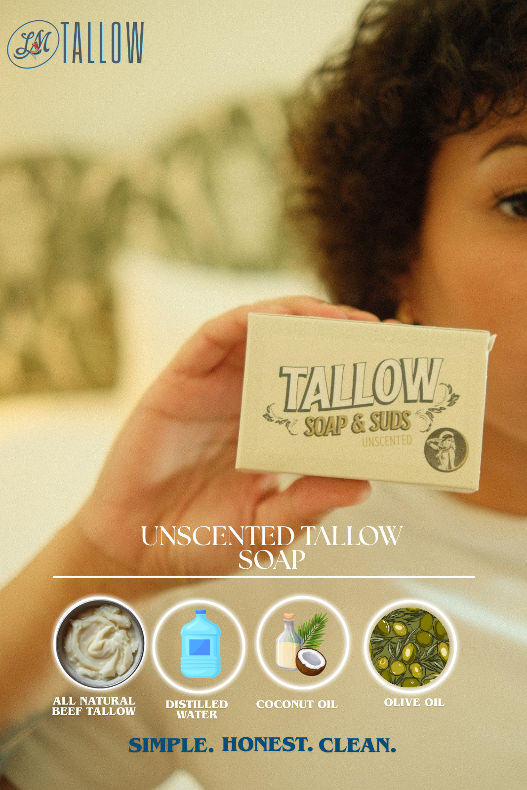 All-Natural Tallow Soap – Lavender Mint & Unscented | Non-Toxic Bar Soap With Tallow