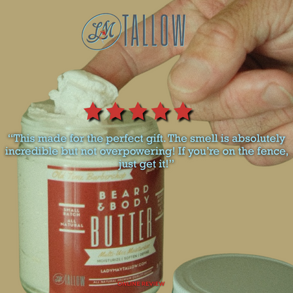 Old Time Barbershop Natural Tallow Beard & Body Butter for Men| All-Natural Beard Butter & Skin Care