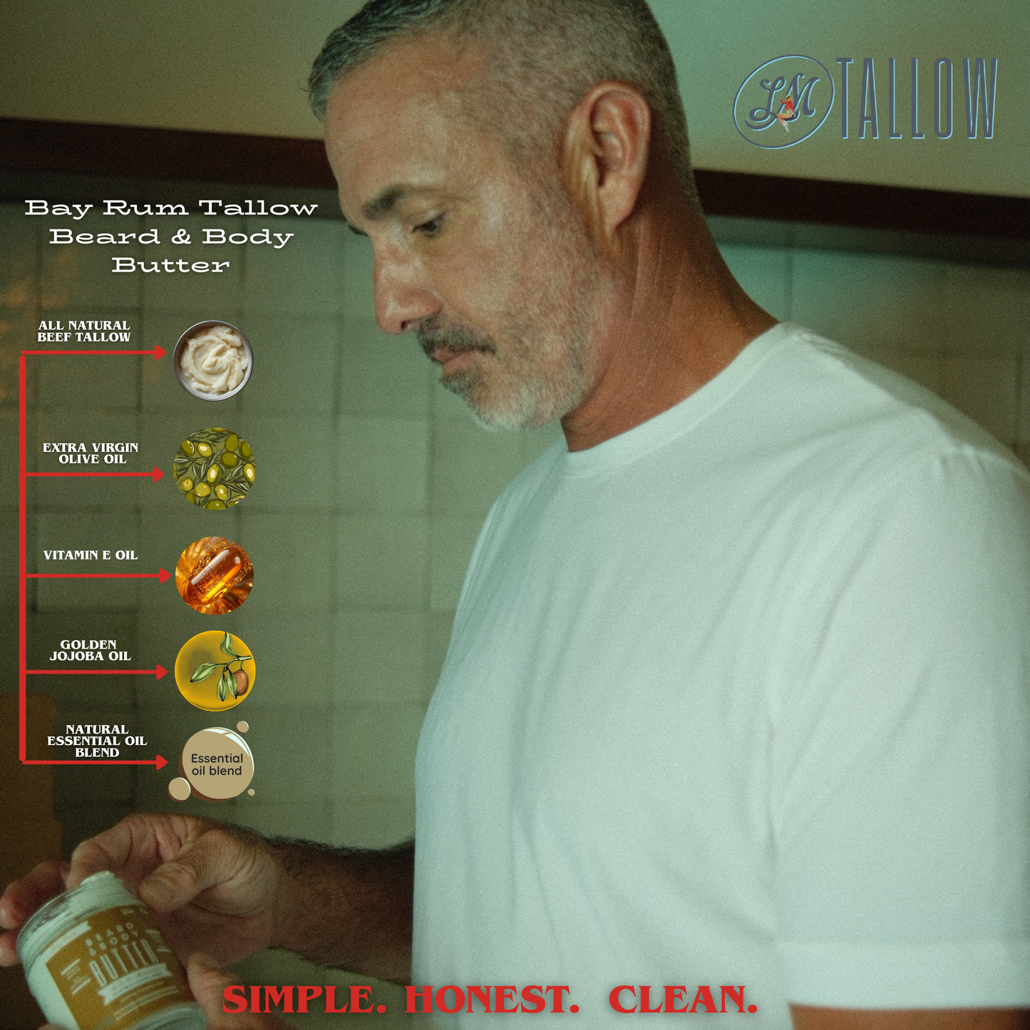 Tallow Man Men’s Beard Butter Trio Gift Box | 100% Natural Tallow