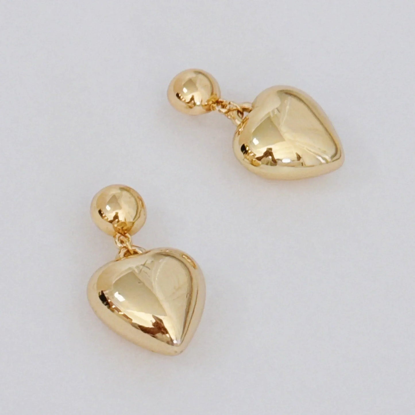 Puffy Heart Dangle Earrings | Romantic Alloy Metal Earrings - Femstylo