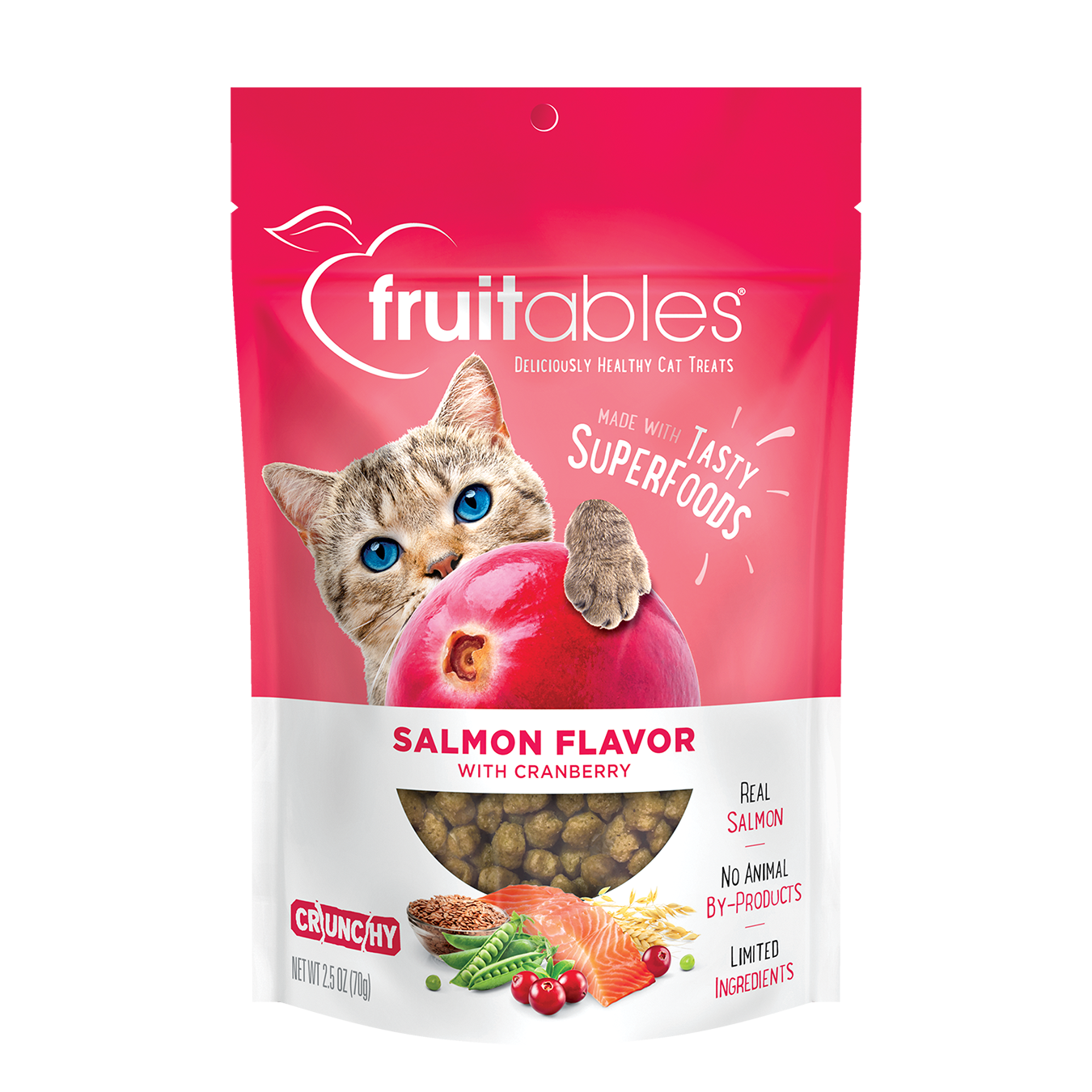 Fruitables Salmon & Cranberry Cat Treats, 2.5 Oz (Pack of 10)