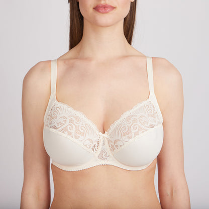 Bra Milavitsa 120151 - Elastic & Lace, Double-Segment Cups, Wide Straps