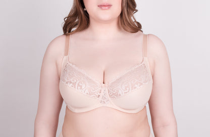 Bra Milavitsa 120151 - Elastic & Lace, Double-Segment Cups, Wide Straps
