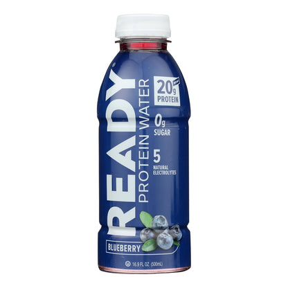 Ready Water Protein Blueberry - 20g Protein, Sugar-Free, Gluten-Free Hydration | Case of 12 (16.9 fl oz Each)