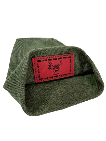 H Stitch Beanie, Reindeer Christmas Red Beanie