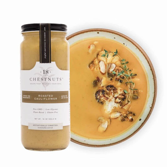 18 Chestnuts Roasted Cauliflower Soup, 16 fl oz (Pack of 6) - Gluten-Free Vegetable Soup