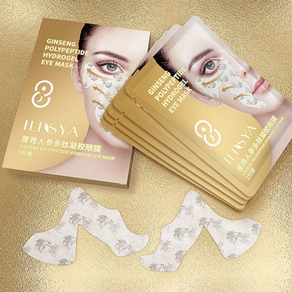 Ilisya Anti-Wrinkle Overnight Firming Eye Mask Ginseng Polypetide Hydrogel Moisturizing nasolabial folds Eye Patch 5 Pairs
