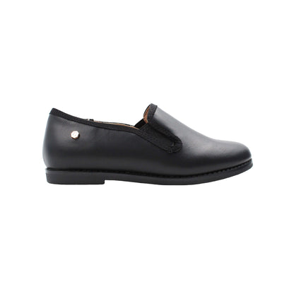 Black leather dress shoe