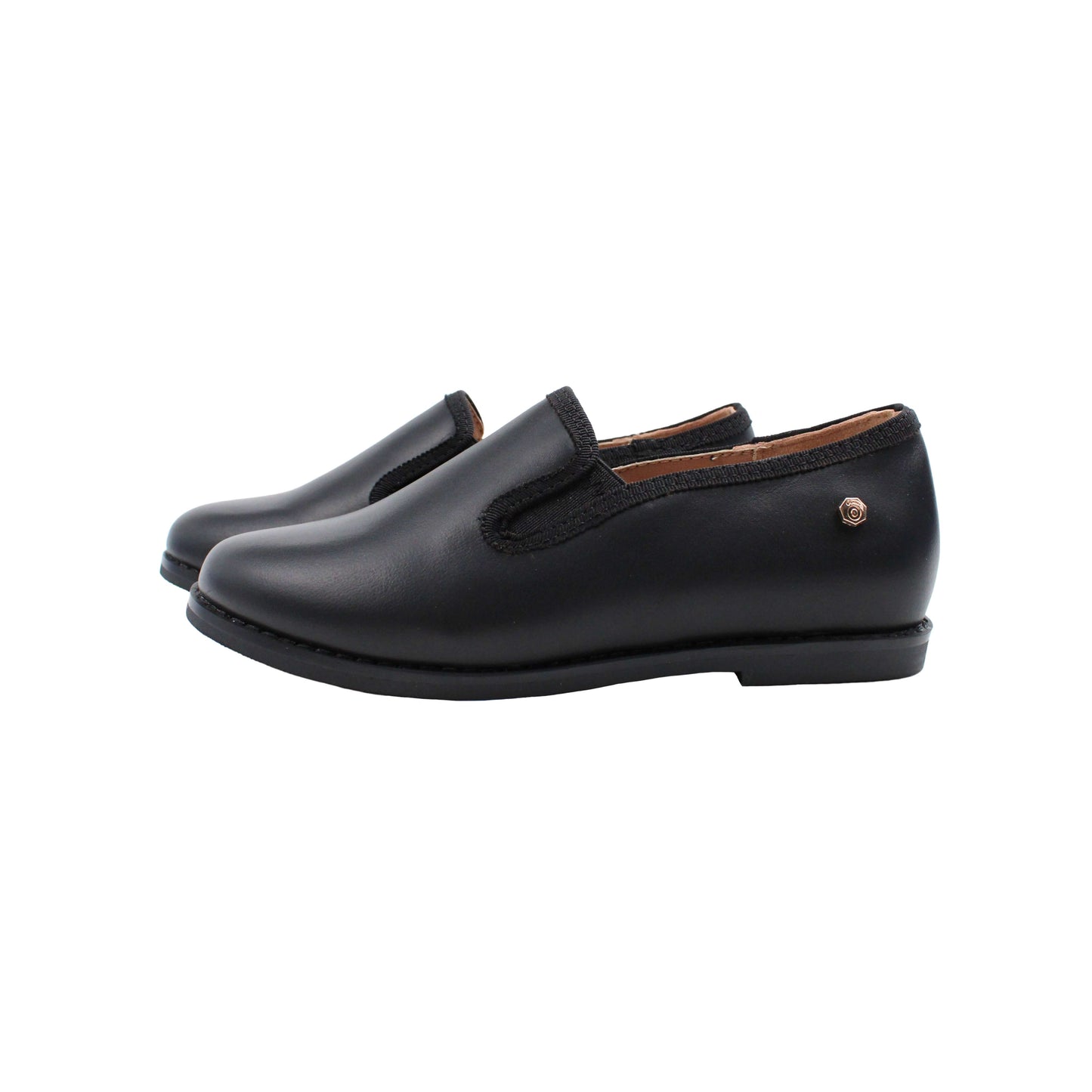 Black leather dress shoe