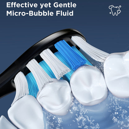 P11 Plus Sonic Electric Toothbrush: Waterproof, Fast Charging, Smart Timer, 8 Replacement Heads, and Travel Case!