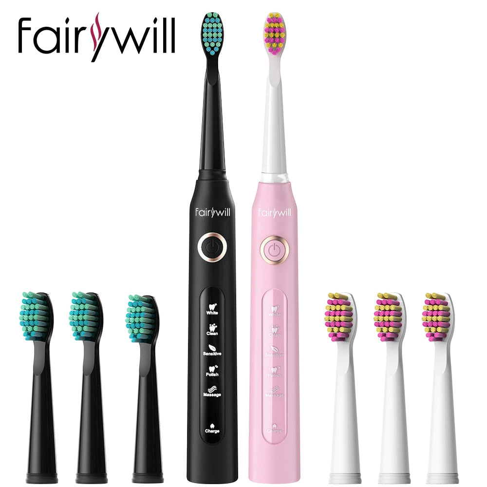 D7 Sonic Electric Toothbrushes with 5 Modes, Smart Timer, Rechargeable, and 8 Super Whitening Toothbrush Heads for Adults and Kids