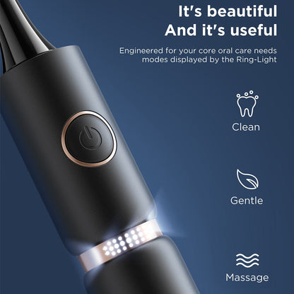 P11 Plus Sonic Electric Toothbrush: Waterproof, Fast Charging, Smart Timer, 8 Replacement Heads, and Travel Case!