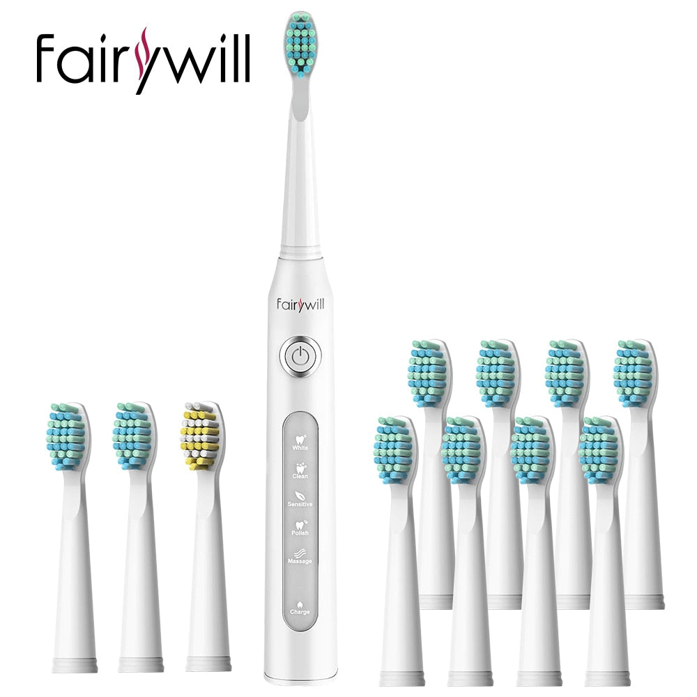 D7 Sonic Electric Toothbrushes with 5 Modes, Smart Timer, Rechargeable, and 8 Super Whitening Toothbrush Heads for Adults and Kids