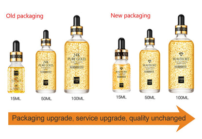Skincare Product 24K Gold Niacinamide Face Serum Anti Aging Hyaluronic Acid for Face Shrinks Pores Korean Skin Care Products