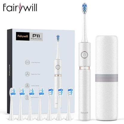 P11 Plus Sonic Electric Toothbrush: Waterproof, Fast Charging, Smart Timer, 8 Replacement Heads, and Travel Case!