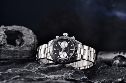 Elevate Your Style: Unveiling the 2023 New BB Panda Retro Sport Chronograph Luxury Quartz Watch for Men with Sapphire Mirror and 10Bar Waterproof Design