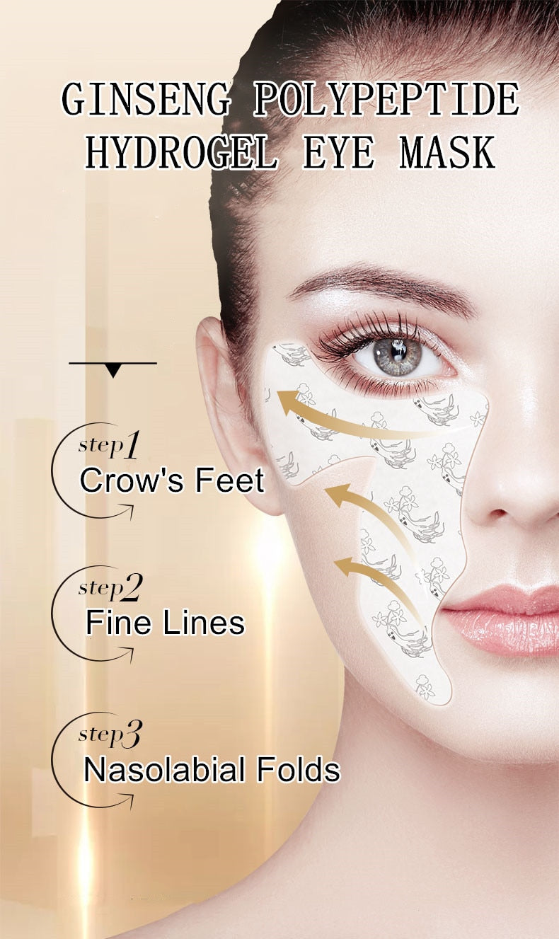 Ilisya Anti-Wrinkle Overnight Firming Eye Mask Ginseng Polypetide Hydrogel Moisturizing nasolabial folds Eye Patch 5 Pairs