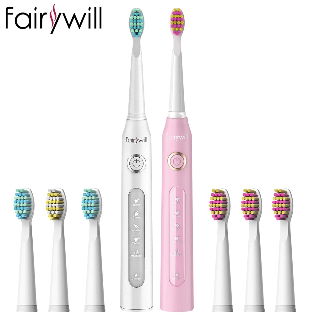 D7 Sonic Electric Toothbrushes with 5 Modes, Smart Timer, Rechargeable, and 8 Super Whitening Toothbrush Heads for Adults and Kids