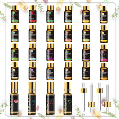 28pcs Pure Natural Essential Oils Gift Set Massage Shower Diffuser Aroma Oil Lavender Vanilla Sage Jasmine Rose Stress Relief